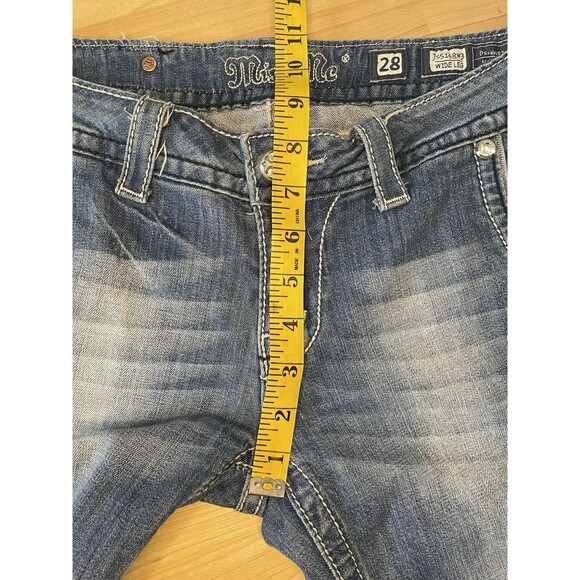 Miss Me Women’s Wide Leg Jean Rhinestone Flare Size 28 Y2K - Picture 9 of 10